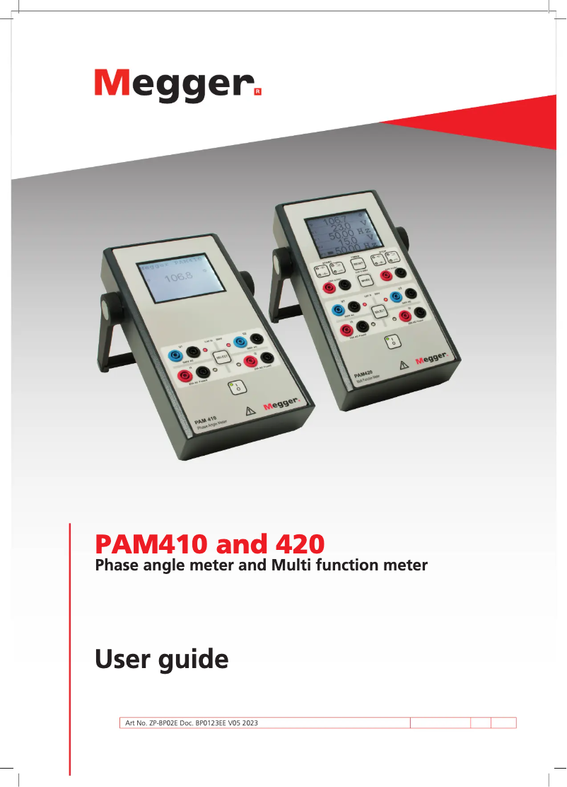Page 1 de la notice Manuel utilisateur Megger PAM410