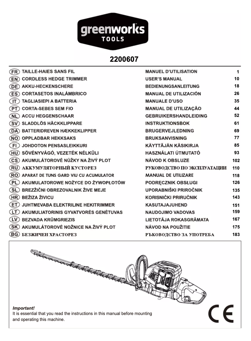 Página 1 del manual Manual de usuario Greenworks GD80HT