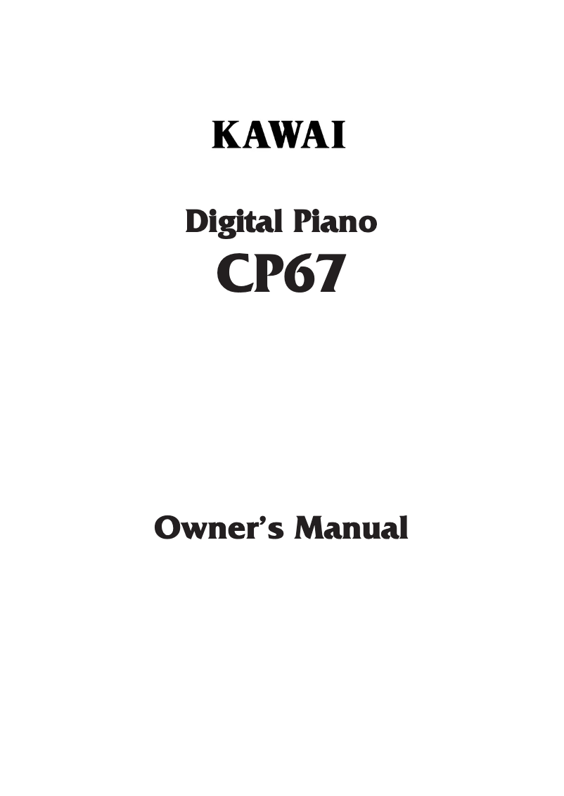 Imagen de la primera página del manual del dispositivo Concert Performer CP67