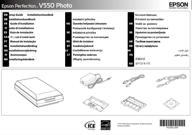 Página 1 del manual Manual de usuario Epson V550