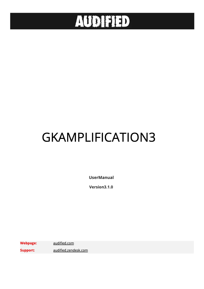Page 1 de la notice Manuel utilisateur Audified GK AMPLIFICATION 3