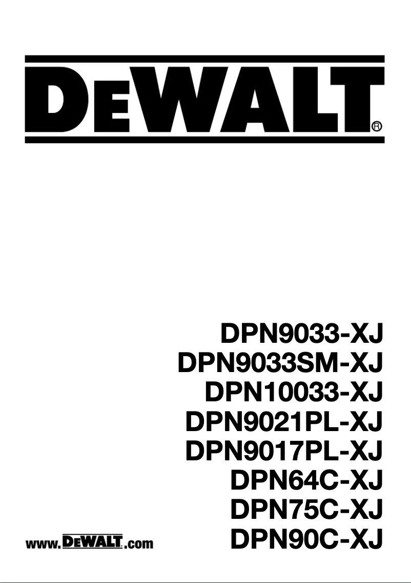 Page 1 de la notice Manuel utilisateur DeWalt DPN10033