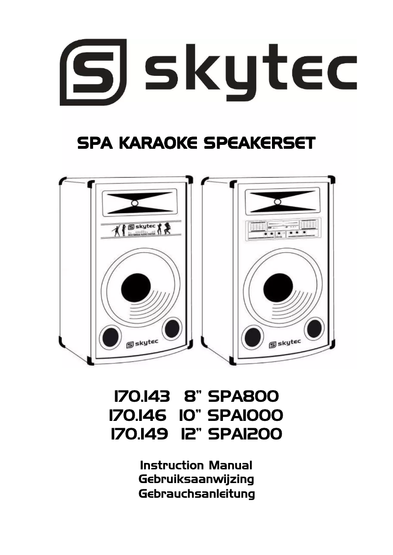 Image de la première page du manuel de l'appareil SPA Karaoke Speakerset 8 inch