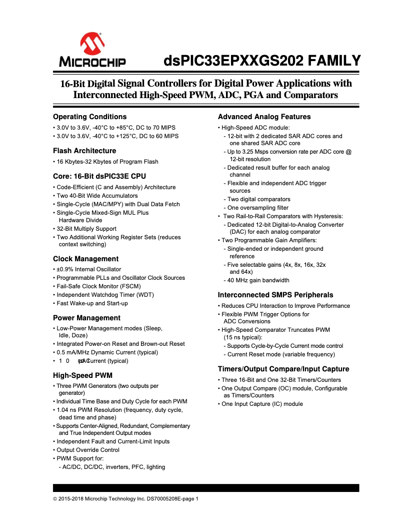 Página 1 del manual Manual de usuario Microchip dsPIC33EP16GS202