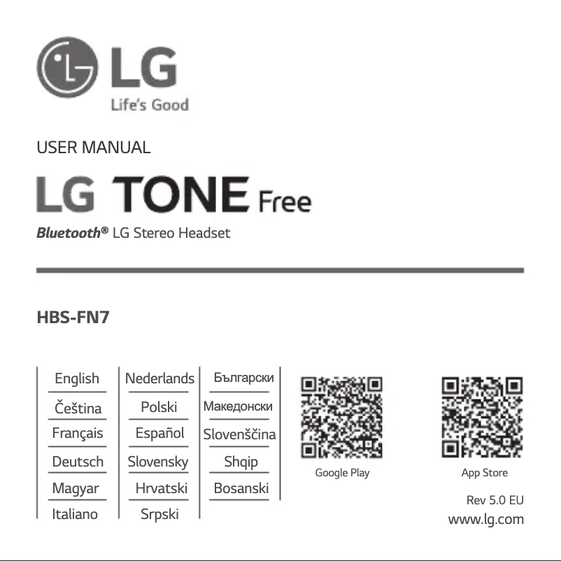 Page n°1 - Manuel utilisateur LG Tone Free HBS-FN7