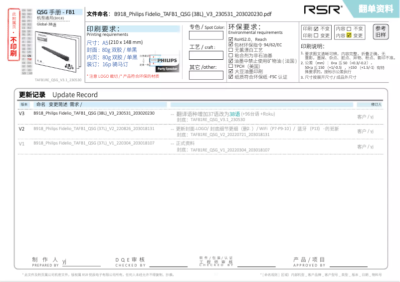 Image de la première page du manuel de l'appareil Fidelio FB1