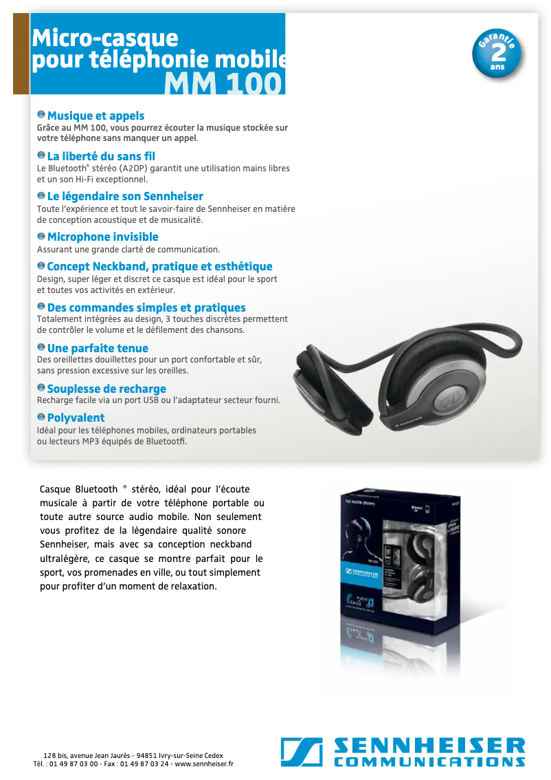 Image de la première page du manuel de l'appareil MM 100
