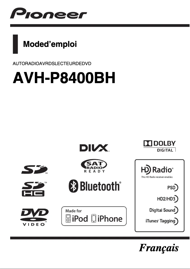 Page n°1 - Manuel utilisateur Pioneer AVH-P8400BH