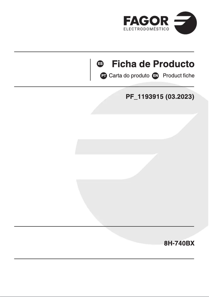 Page n°1 - Fiche technique Fagor 8H-740BX
