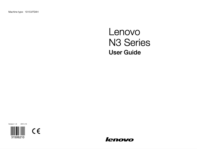 Page n°1 - Manuel utilisateur Lenovo IdeaCentre N308