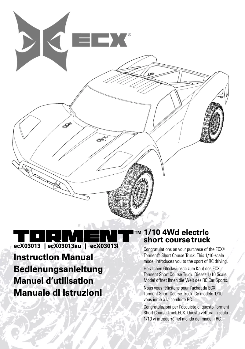 Page n°1 - Manuel utilisateur ECX Torment ECX03013