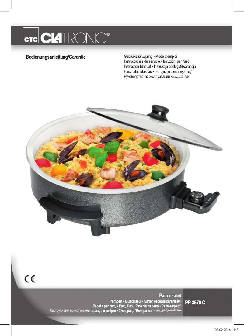 Page 1 de la notice Manuel utilisateur Clatronic PP 3570C