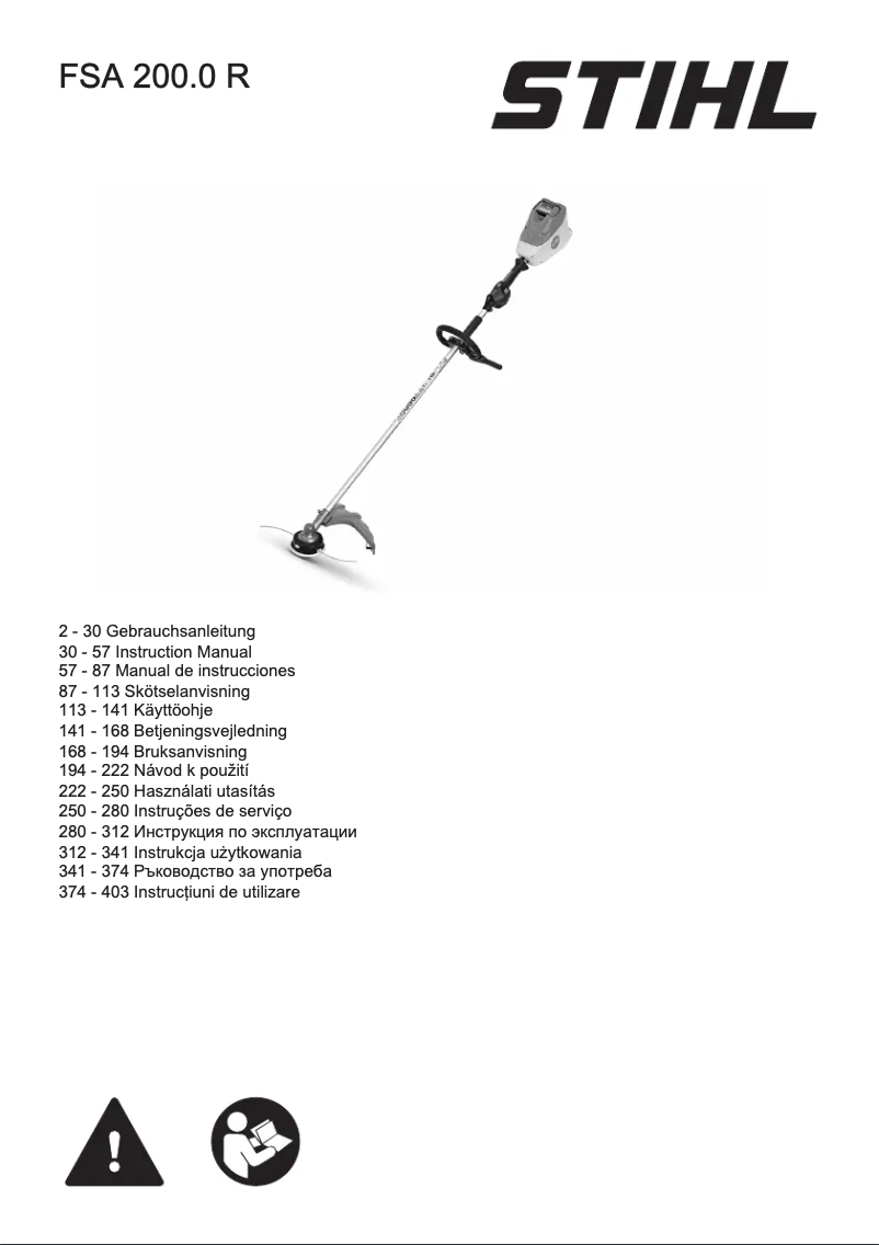 Page n°1 - Manuel utilisateur Stihl FSA 200 R