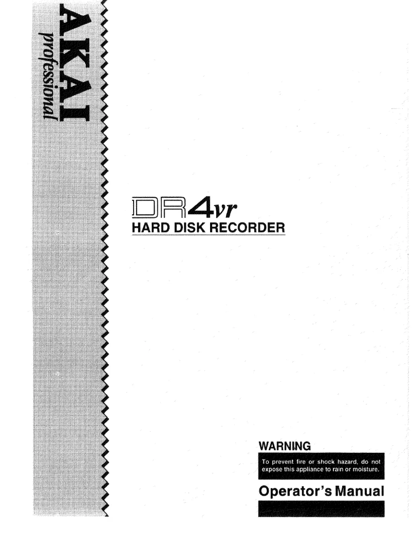 Page n°1 - Manuel utilisateur AKAI DR4vr