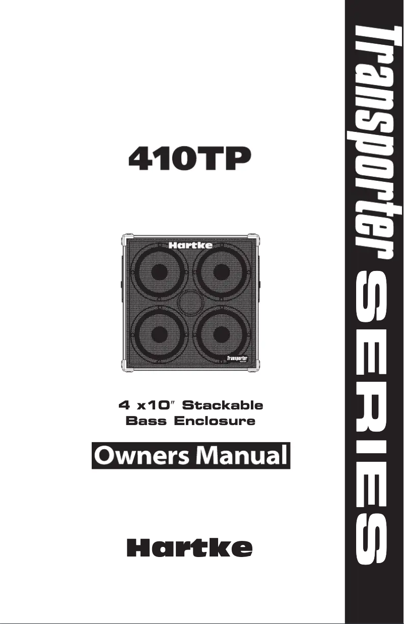 Page 1 de la notice Manuel utilisateur Hartke 410TP