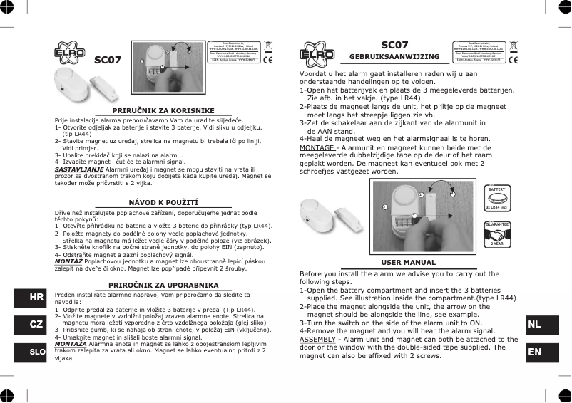 Página 1 del manual Manual de usuario Elro SC07