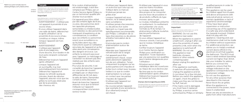 Page 1 de la notice Mode d'emploi Philips StyleCare BHA840