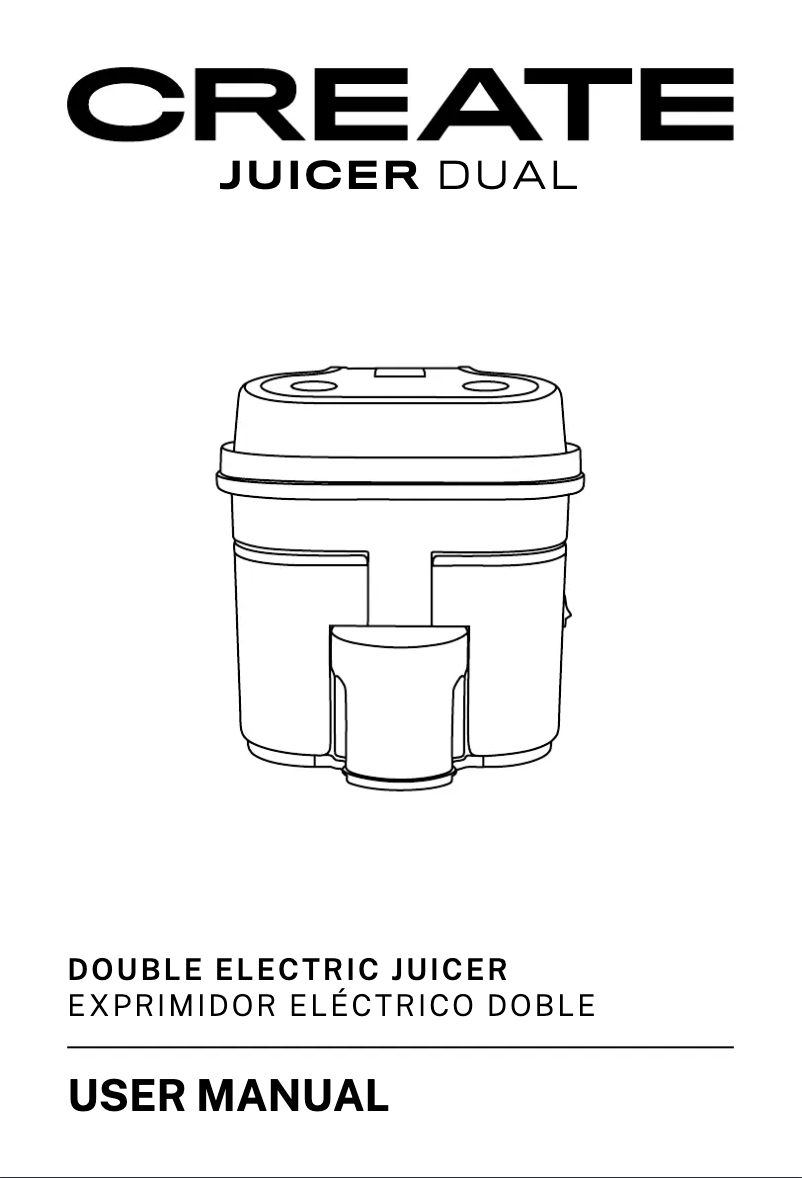Page 1 de la notice Manuel utilisateur Create JUICER DUAL
