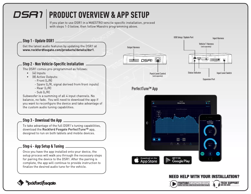 Página 1 del manual Guía de instalación Rockford Fosgate DSR1