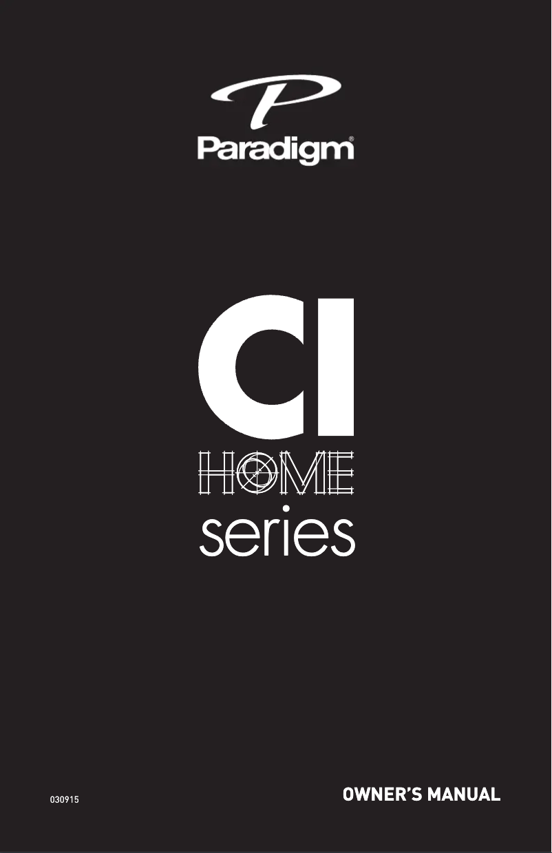 Page n°1 - Manuel utilisateur Paradigm CI Home H55-LCR