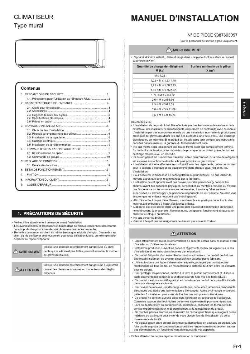 Page 1 de la notice Manuel utilisateur Fujitsu Designer ASYG07KGTB