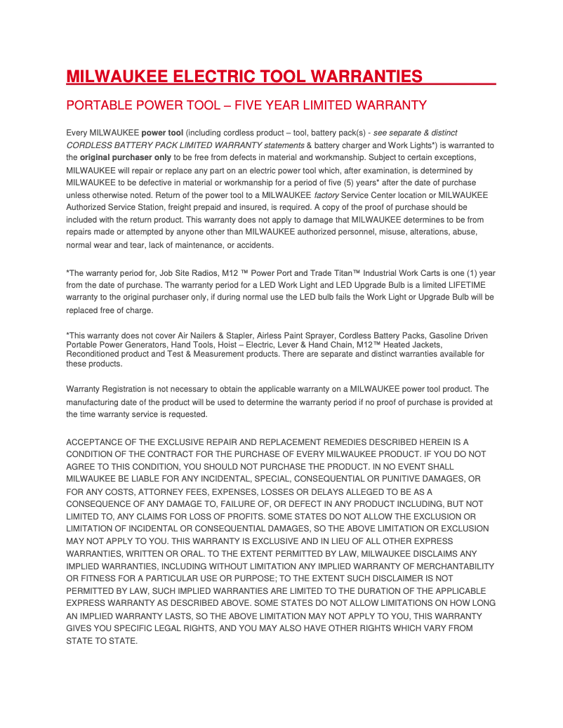 Page 1 de la notice Manuel utilisateur Milwaukee 2781-21