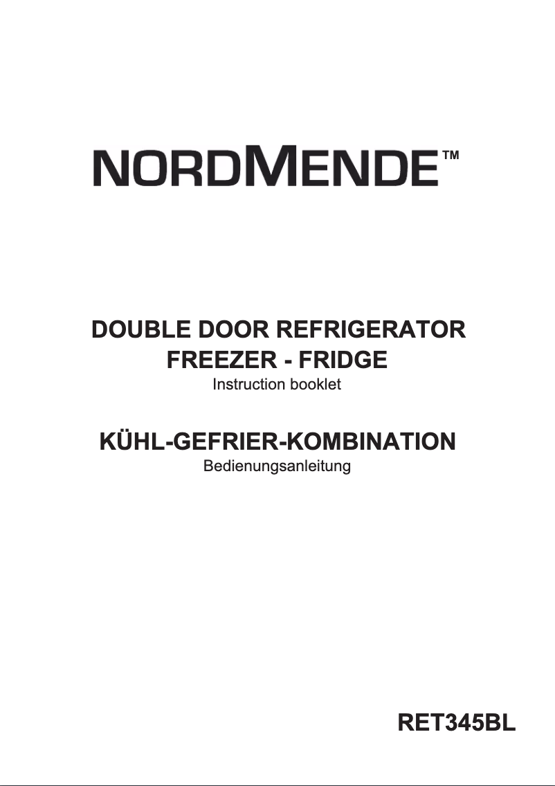 Page n°1 - Manuel utilisateur Nordmende RET345BL