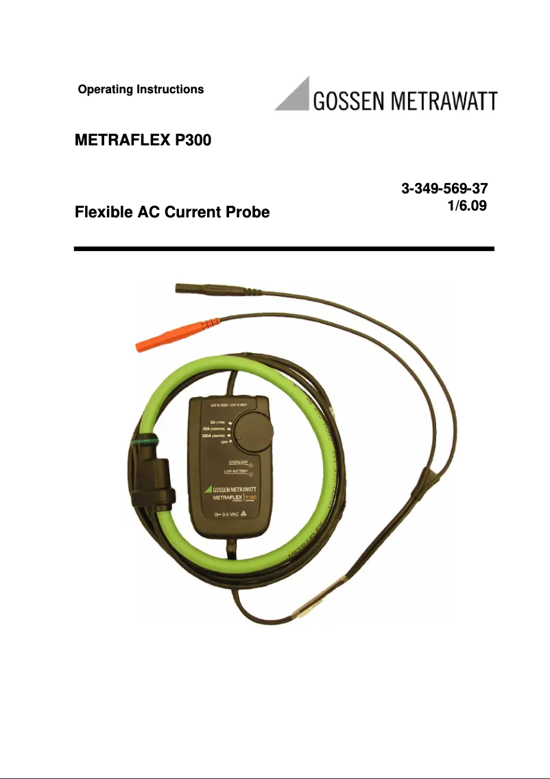 Image de la première page du manuel de l'appareil METRAFLEX P300