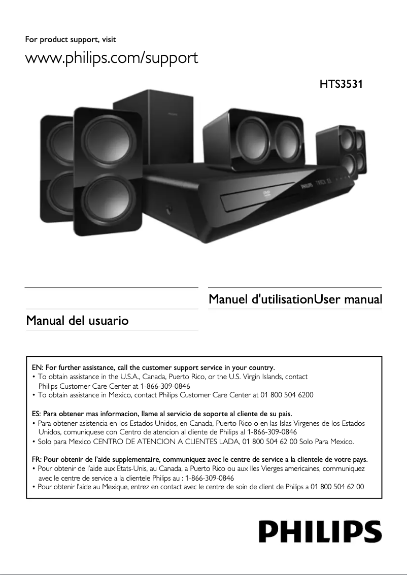 Image de la première page du manuel de l'appareil HTS3531