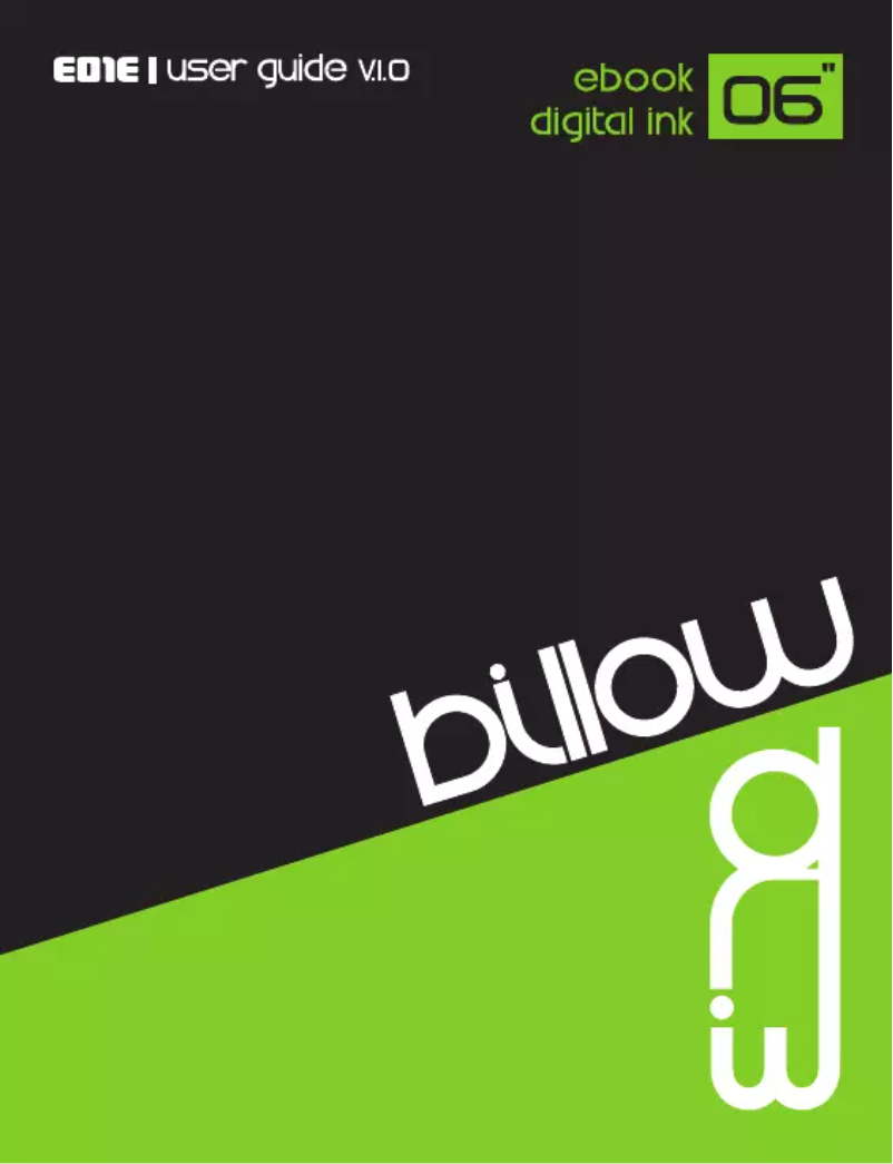 Page 1 de la notice Manuel utilisateur Billow E01E