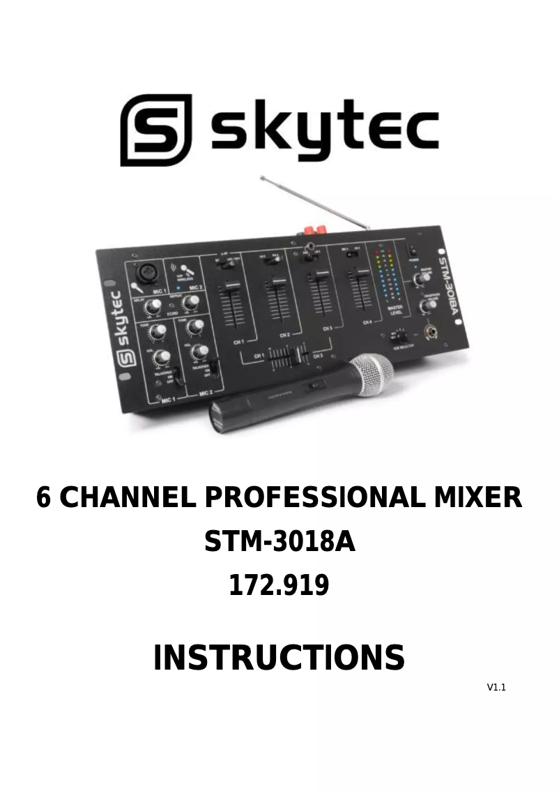 Page 1 de la notice Manuel utilisateur Skytec STM-3018A 172.919