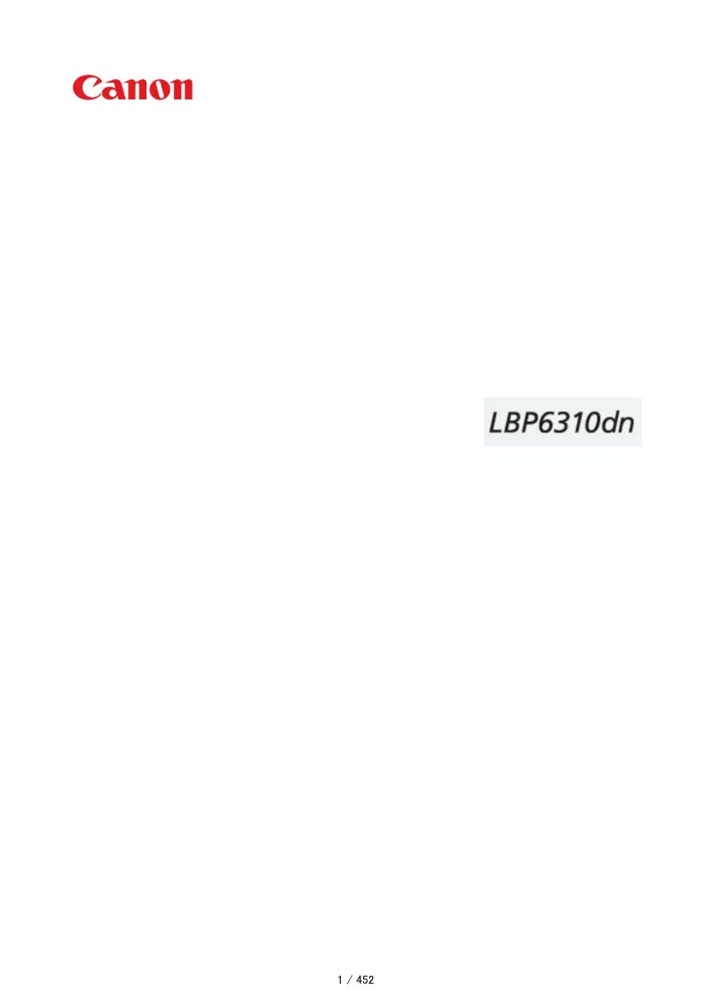 Image de la première page du manuel de l'appareil i-Sensys LBP6310dn