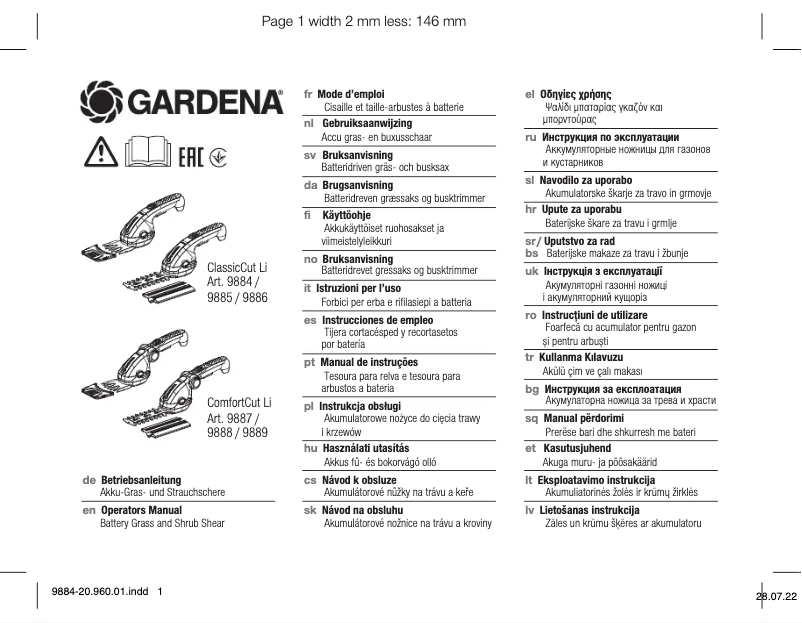 Image de la première page du manuel de l'appareil ClassicCut