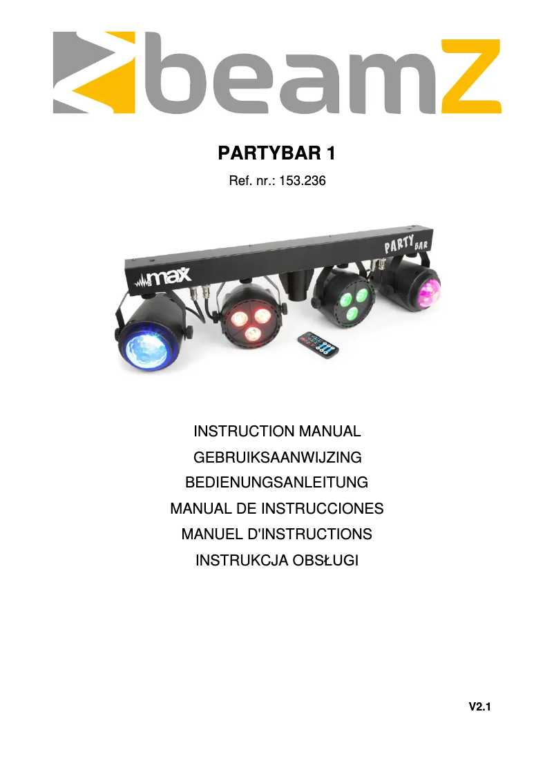 Page n°1 - Manuel utilisateur MAX PartyPar