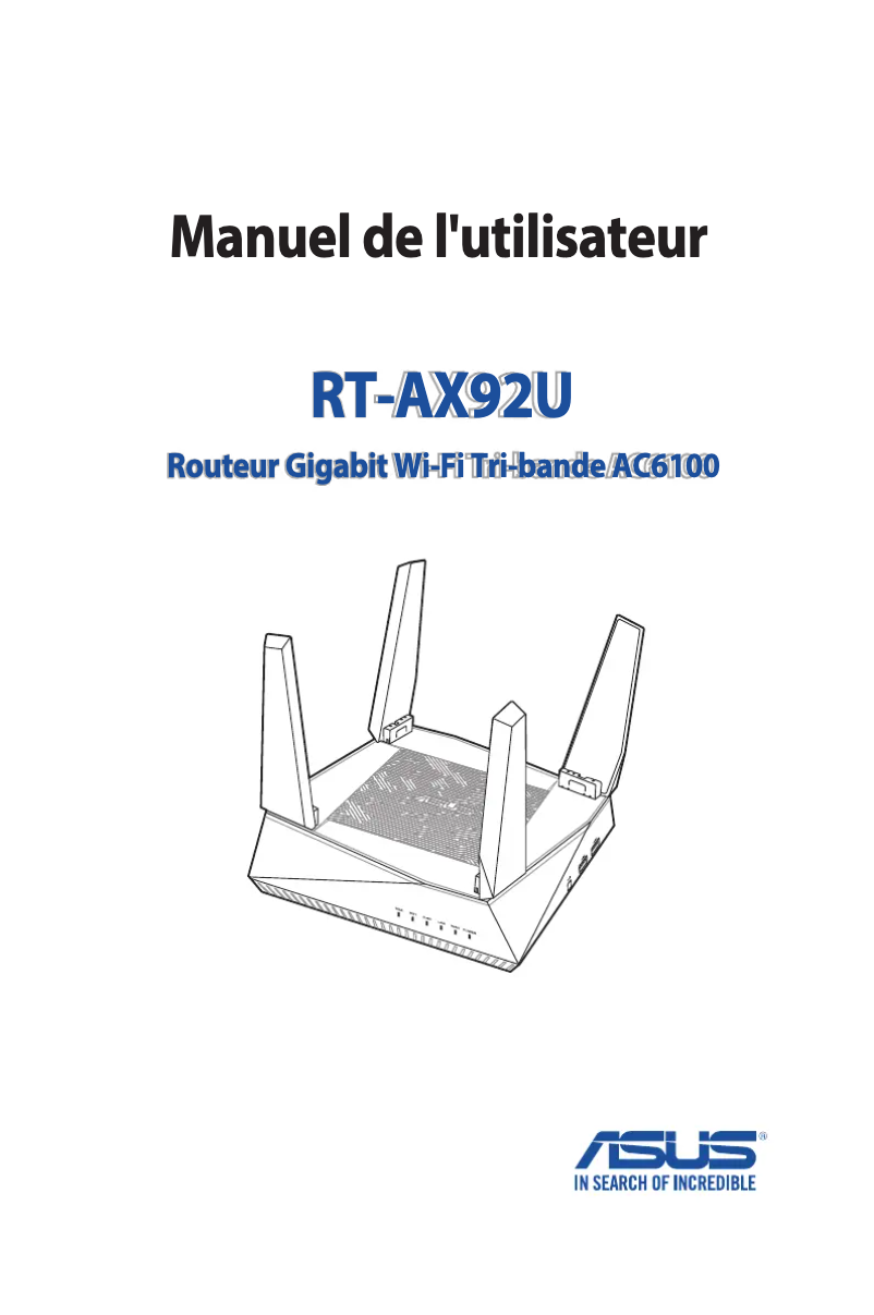 Image de la première page du manuel de l'appareil AiMesh RT-AX92U