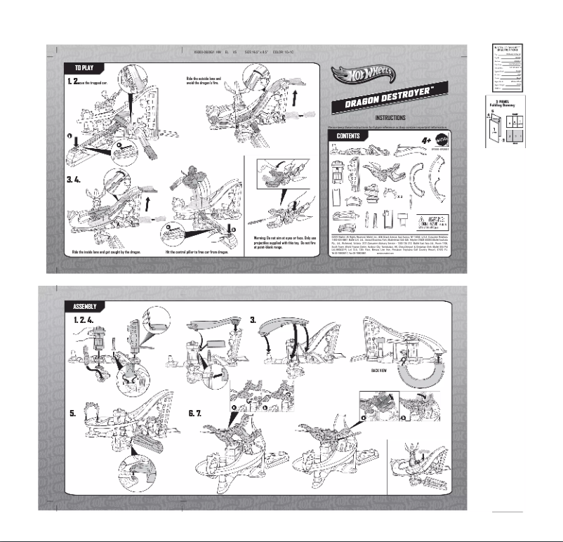Page 1 de la notice Manuel utilisateur Mattel Hot Wheels Dragon Destroyer