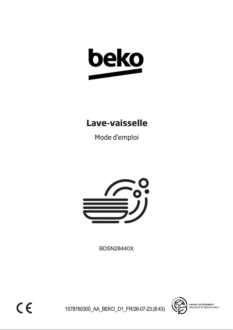 Page n°1 - Manuel utilisateur Beko BDSN28440X