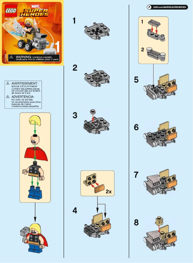 Página 1 del manual Instrucciones visuales Lego Marvel Super Heroes 76091