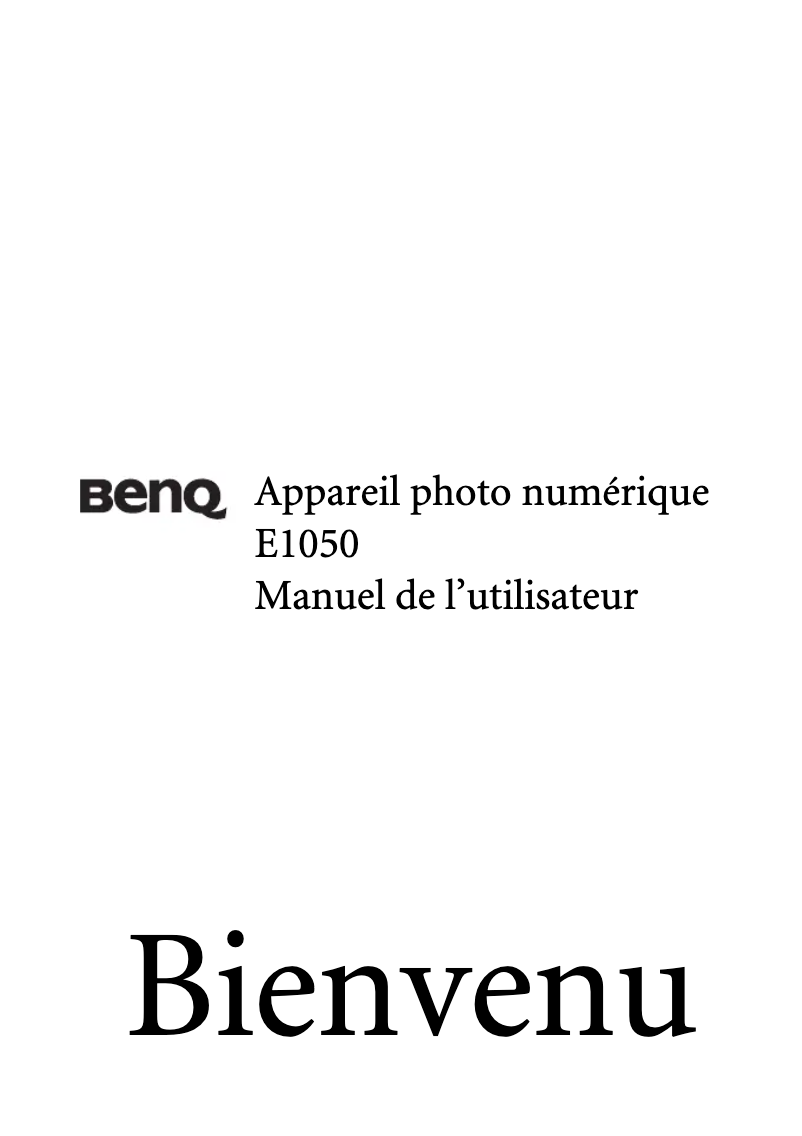 Page n°1 - Manuel utilisateur BenQ DC E1050