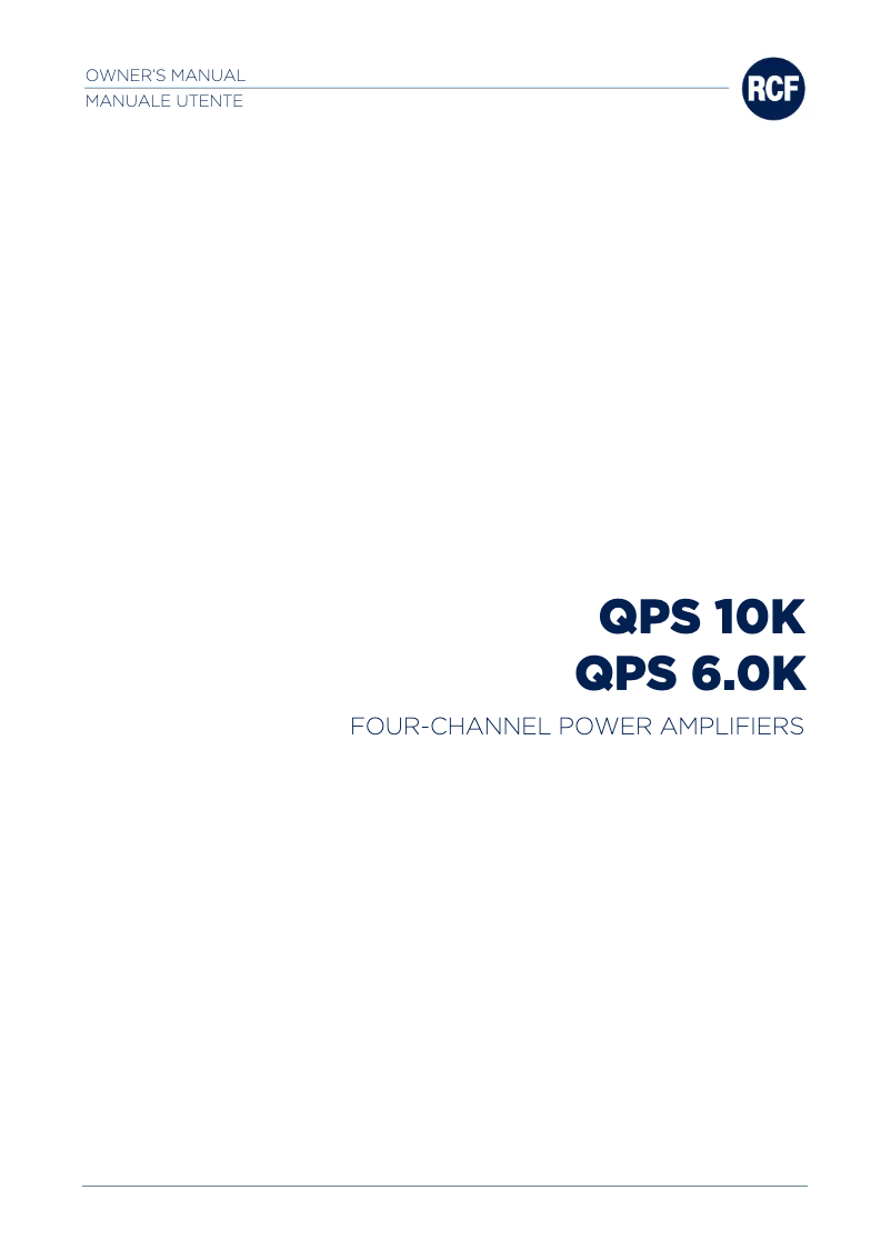 Image de la première page du manuel de l'appareil QPS 6.0K