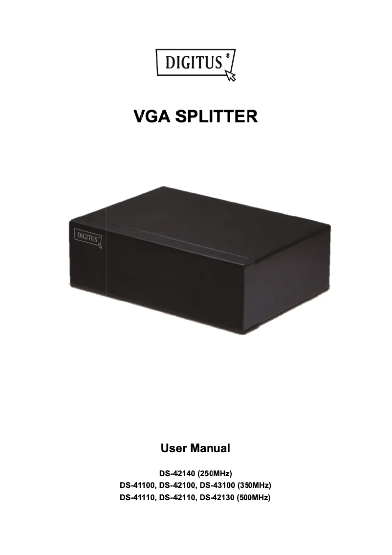 Page n°1 - Manuel utilisateur Digitus DS-42110