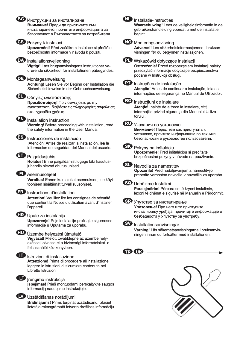 Page n°1 - Guide d'installation AEG SCE818E8MF