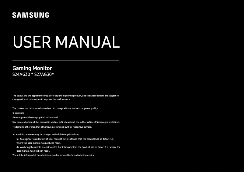Page 1 de la notice Manuel utilisateur Samsung S28BG700EP