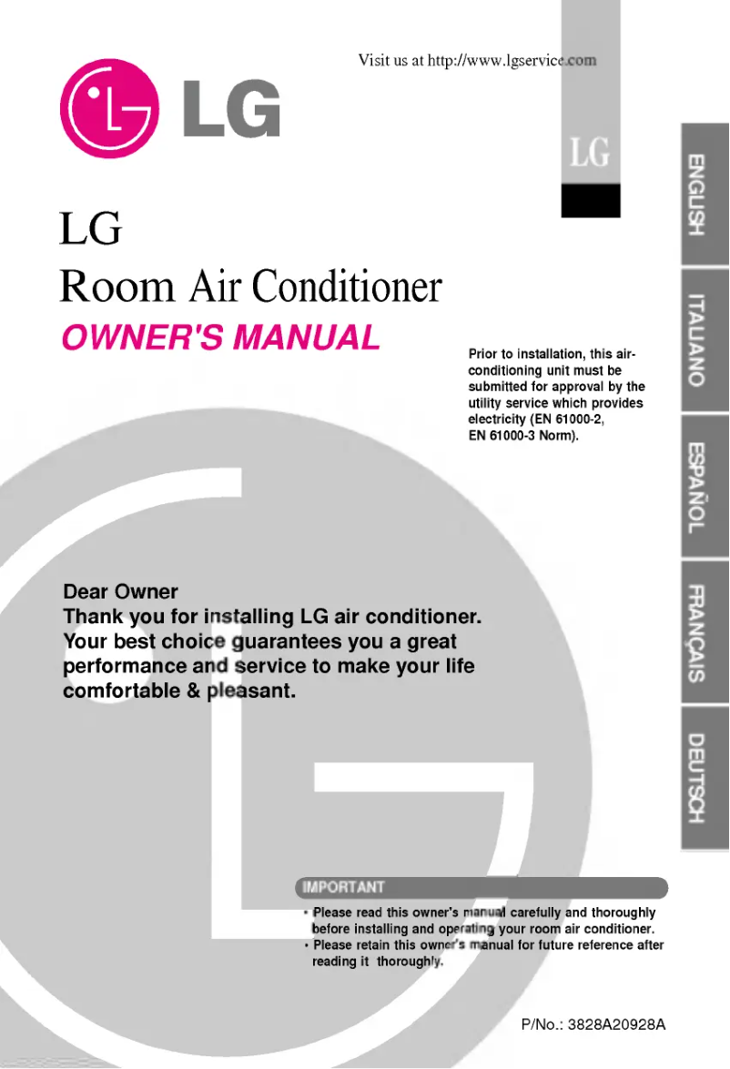 Page 1 de la notice Manuel utilisateur LG AS-W126FGG0