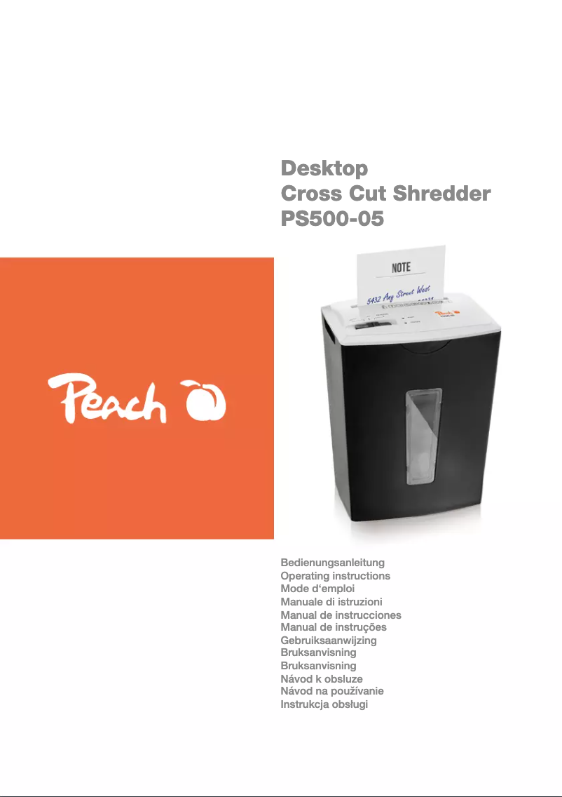 Page n°1 - Manuel utilisateur Peach PS500-05