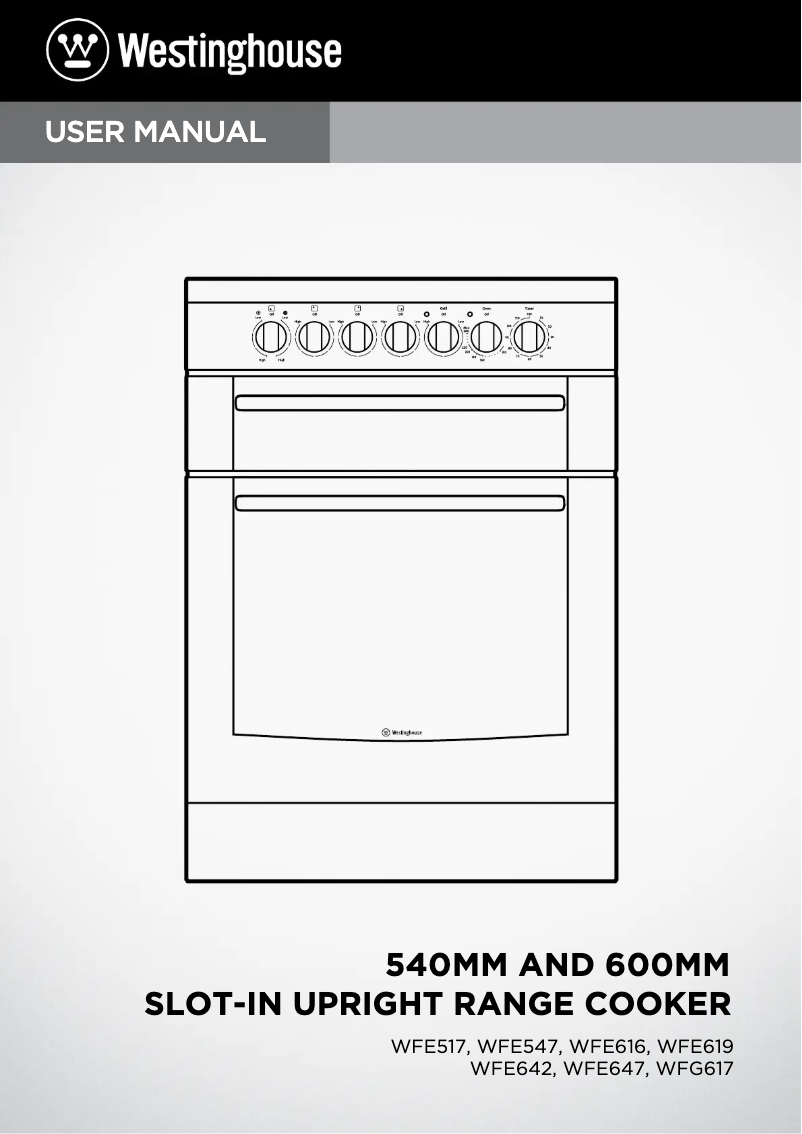Page 1 of the manual User Manual Westinghouse WFE547