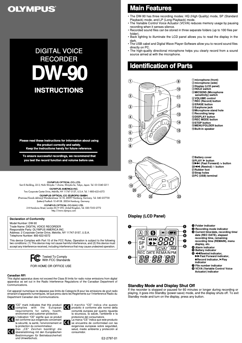 Image de la première page du manuel de l'appareil DW-90