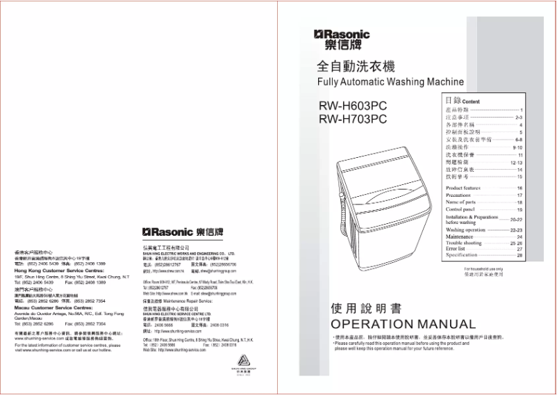 Página 1 del manual Manual de usuario Rasonic RW-H603PC