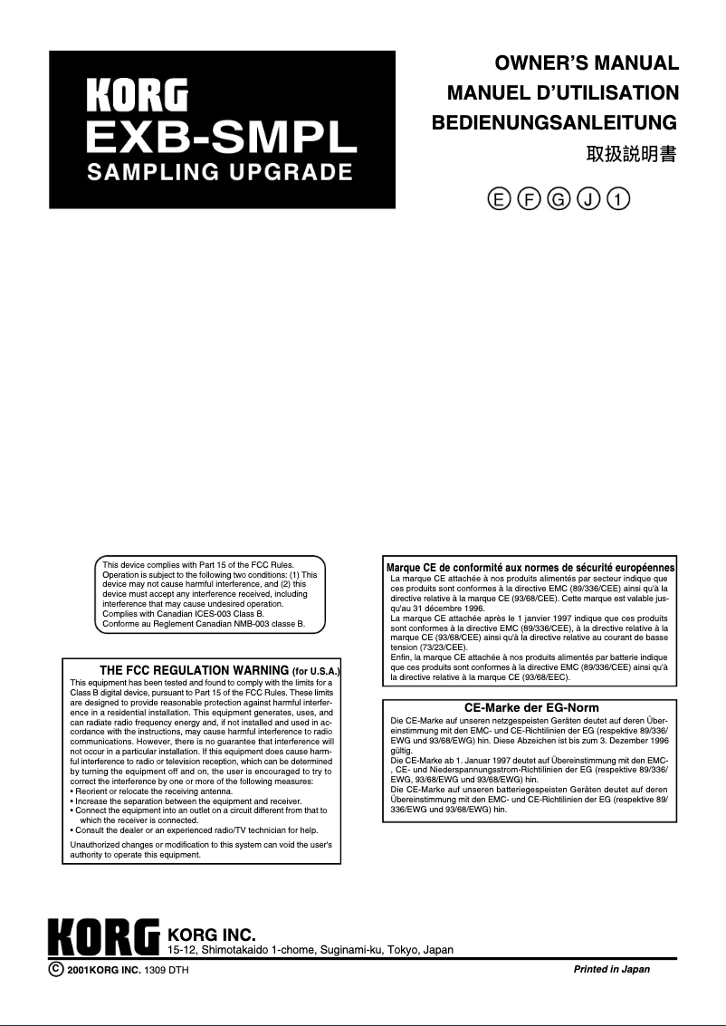 Page 1 de la notice Manuel utilisateur Korg Triton Le