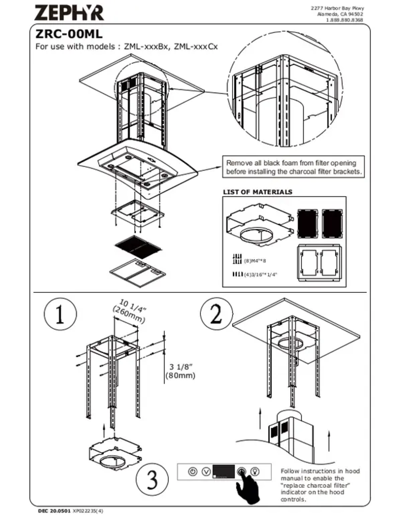 Page 1 de la notice Manuel utilisateur Zephyr ZMLM90CG
